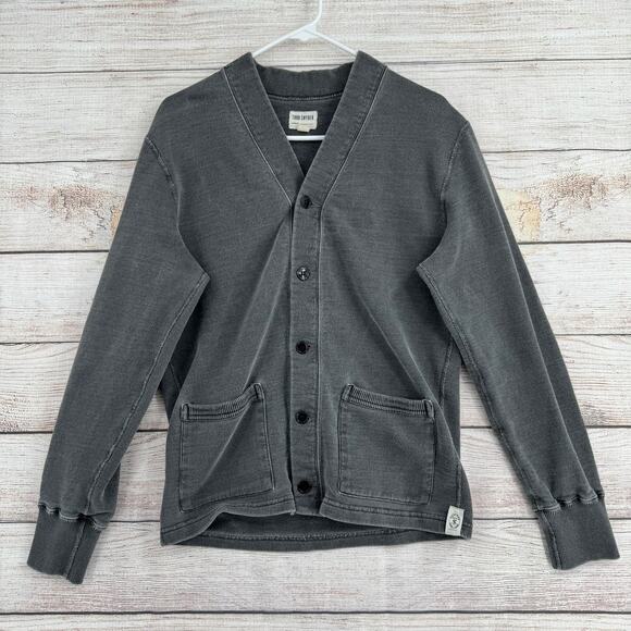 Todd Snyder Vintage Wash Dyed Cardigan Sweatshirt Mens Small Gray - Picture 1 of 9
